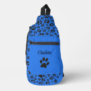 Sac À Bandoulière Pois de chien noir et blanc Pointe Polka sur le bl