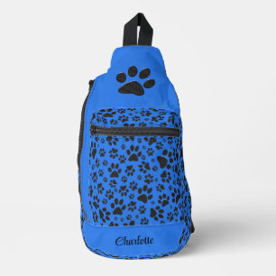 Sac À Bandoulière Pois de chien noir et blanc Pointe Polka sur le bl
