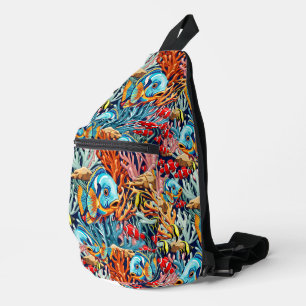 Sac À Bandoulière Poissons Tropicaux Couleurs Vives Ambiance Été