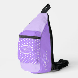 Sac À Bandoulière Polka point violet et blanc personnalisé