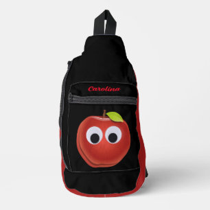 Sac À Bandoulière Pomme, fruit rouge aux yeux de dieu - Personnalisé