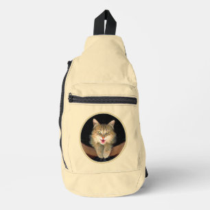 Sac À Bandoulière Portrait de chat tigré fou, peinture originale mig