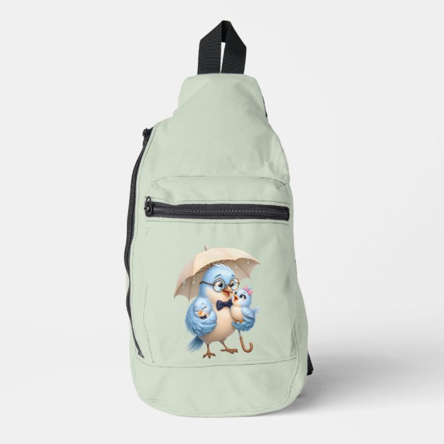 Sac à bandoulière pour père et bébé oiseau (Recto)