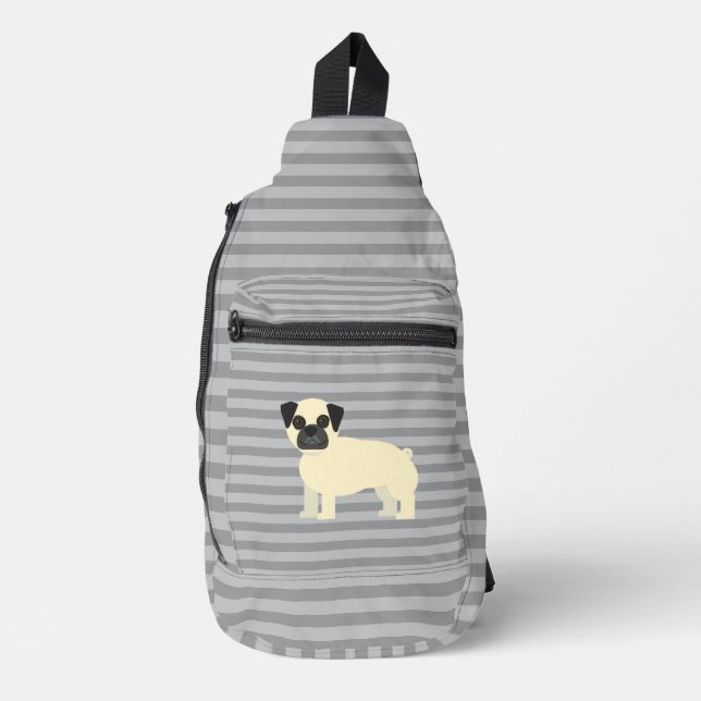 Sac À Bandoulière Pug Gray Lined (Recto)