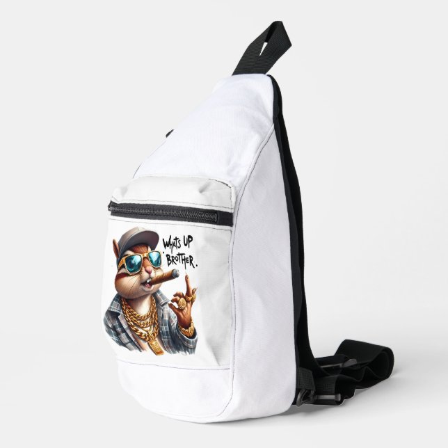 Sac À Bandoulière quoi de neuf frère écureuil fume le cigare (Coin droit)