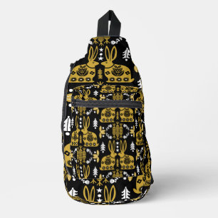 Sac À Bandoulière Rabbit Nordic Scandinavian Folk Art