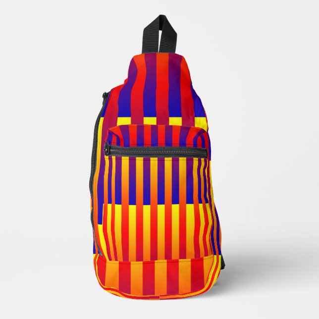 Sac à bandoulière rayé bleu rouge jaune (Recto)