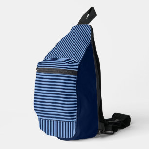 Sac À Bandoulière Rayures bleu marine et denim