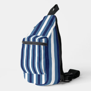 Sac À Bandoulière Rayures Nautiques Bleu Marine Bleu Fumé Blanc Impe