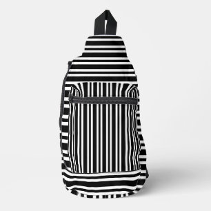 Sac À Bandoulière Rayures noires et blanches motif sans couture