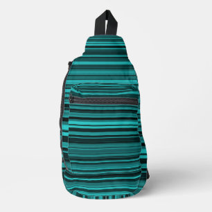 Sac À Bandoulière Rayures noires et sarcelle