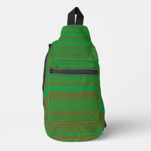 Sac À Bandoulière Rayures Vert Marron