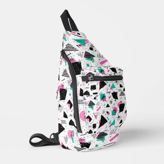 Sac À Bandoulière Retro Memphis Geometric Pattern (Coin gauche)