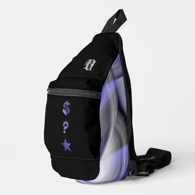 Sac à bandoulière RICH tendance abstrait lila viol (Coin droit)