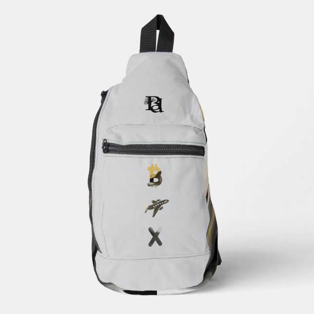 Sac À Bandoulière RICH White Sling Bag Tendance Abstrait Art Black G (Recto)