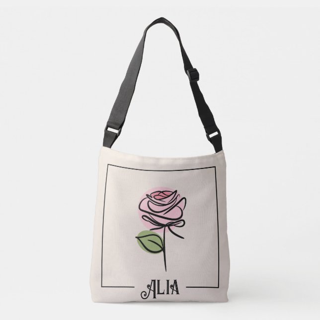 Sac à bandoulière Rose Art (Devant)