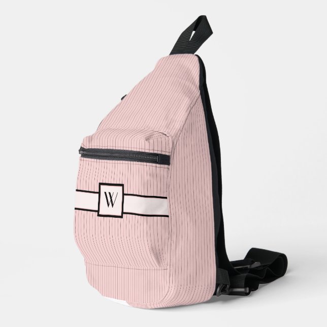 Sac À Bandoulière Rose avec rayures noires (Coin droit)