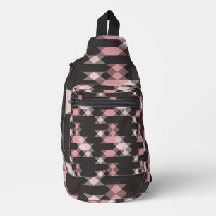 Sac À Bandoulière rose blanc et gris géométrique
