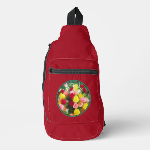 Sac À Bandoulière Rose Bouquet de peinture Rose Art Fleur original