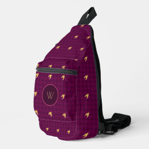 Sac À Bandoulière Rose poudré avec accent de carreaux en or