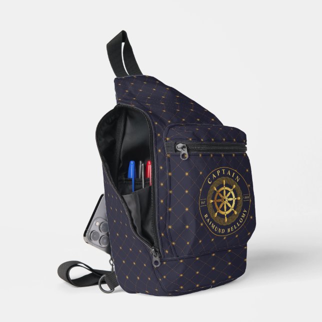 Sac À Bandoulière Roue de navire en or (Ouvrir)