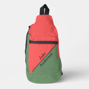 Sac À Bandoulière Rouge et Vert 45 Degrés Minimaliste