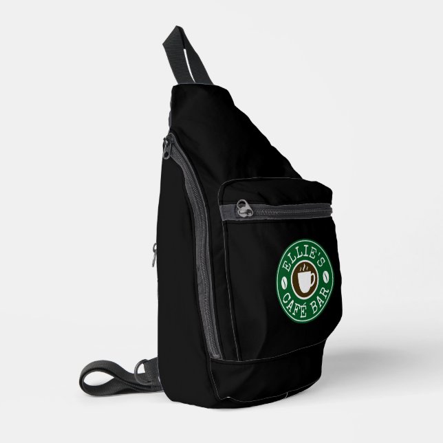 Sac À Bandoulière Sacoche barista personnalisée avec logo du café (Coin gauche)
