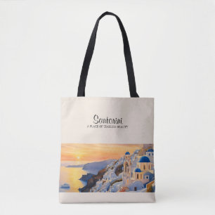 Sac à bandoulière Santorini aquarelle