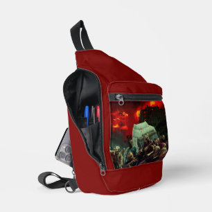 Sac À Bandoulière Scène d'Halloween apocalyptique de SlipperyJoe gra