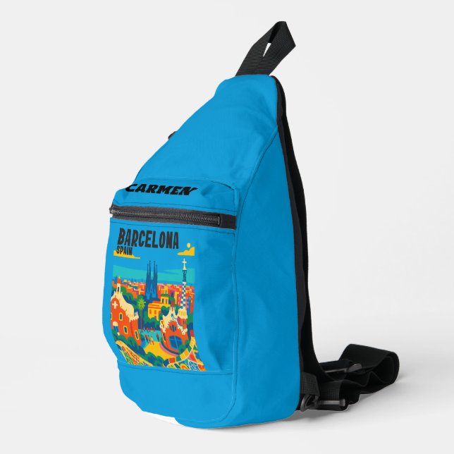 Sac À Bandoulière Scène Espagne de Barcelone (Coin droit)