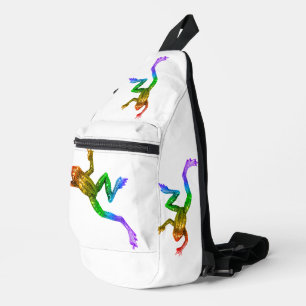 Sac À Bandoulière Sculpture de grenouille arc-en-ciel de SlipperyJoe