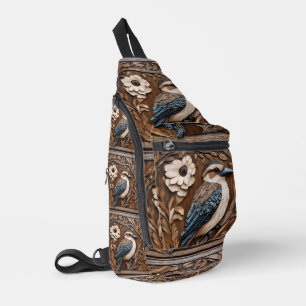 Sac À Bandoulière Sérénade de Kookaburra : Un Hommage sur Bois,