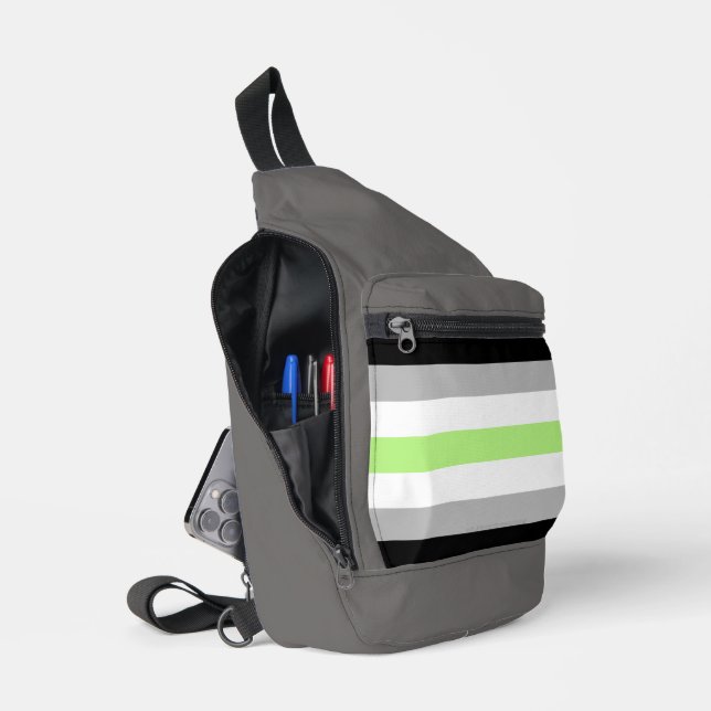 Sac À Bandoulière SlipperyJoe's Agender Pride Drapeaux gay cadeaux L (Ouvrir)