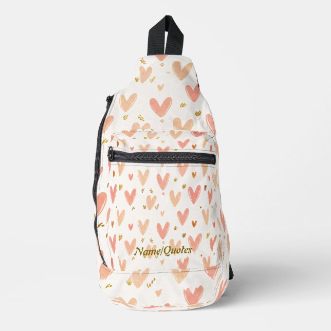 Sac À Bandoulière Soft Pink Hearts Seamless Pattern (Recto)