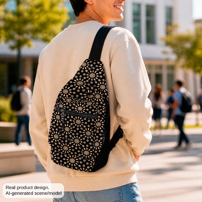 Sac À Bandoulière Soleil Doré Rétro (Créateur téléchargé)