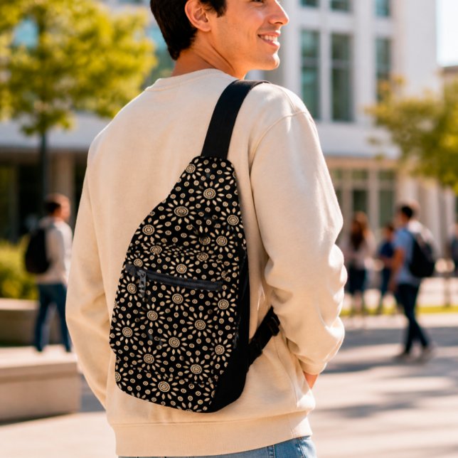 Sac À Bandoulière Soleil Doré Rétro (Créateur téléchargé)