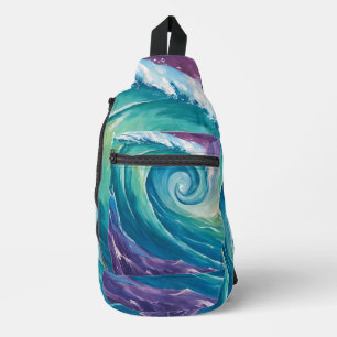 Sac À Bandoulière Spirale de vague océanique abstraite