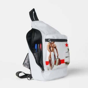 Sac À Bandoulière Spirale en papier blanc pour achats de Noël de Sli