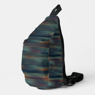 Sac À Bandoulière stries abstraites sarcelle et rouge