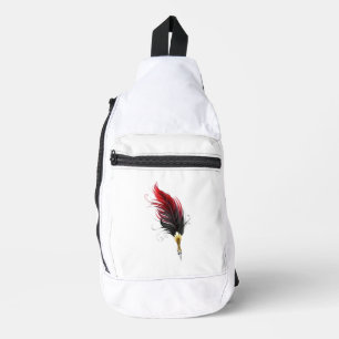 Sac À Bandoulière Stylo rouge en plumes avec nib or