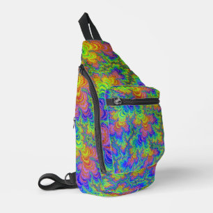 Sac À Bandoulière Super coloré Boho Hippie Trippy Rainbow Fracty
