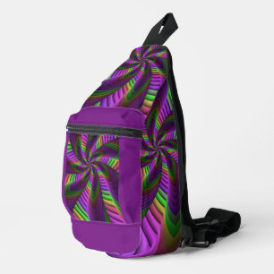 Sac À Bandoulière Super Énergétique coloré Neon Motif fractal
