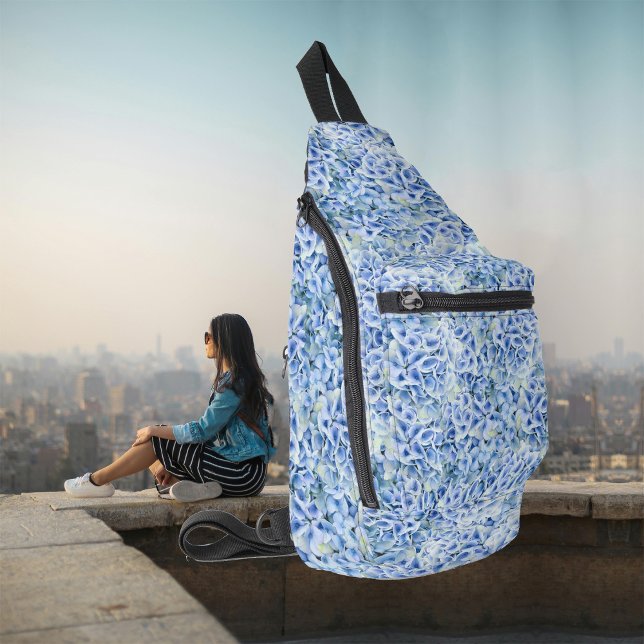 Sac À Bandoulière Superbes hydrangées bleues - motif floral (Créateur téléchargé)