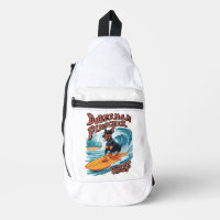 Surf Doberman Pinscher Riding Vague Tropicale