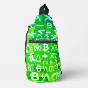 Sac À Bandoulière Symboles de Bitcoin (Bright Profit Green - 6)