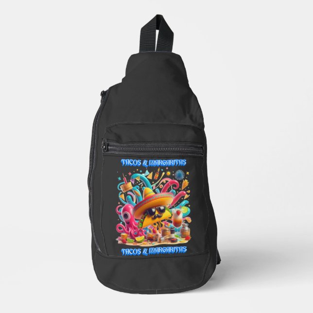 Sac À Bandoulière tacos Sombrero et lunettes de soleil et margaritas (Recto)