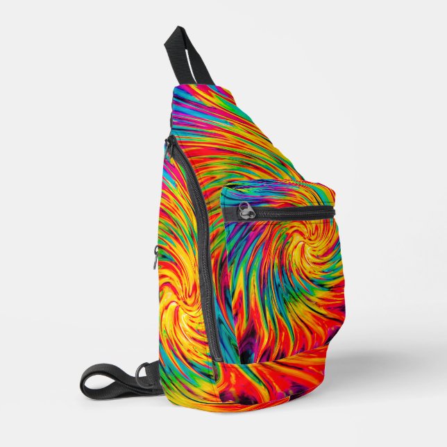 SAC À BANDOULIÈRE TEINTURE LIE VENT ABSTRAIT (Coin gauche)