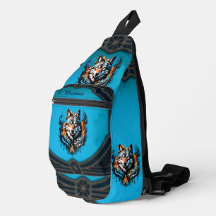 Sac À Bandoulière Tête de loup majestueux