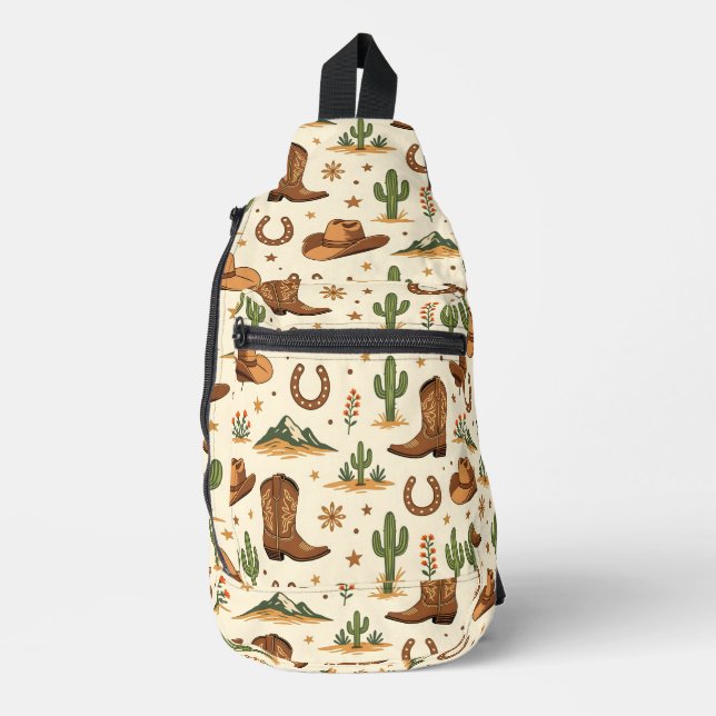 Sac À Bandoulière Thème de pays occidental avec cactus (Recto)
