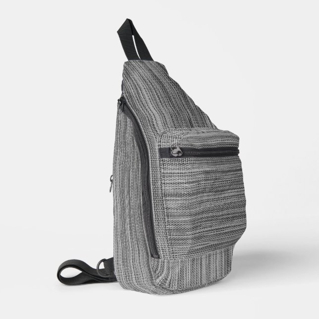 Sac À Bandoulière Tissu Gris Faux (Coin gauche)